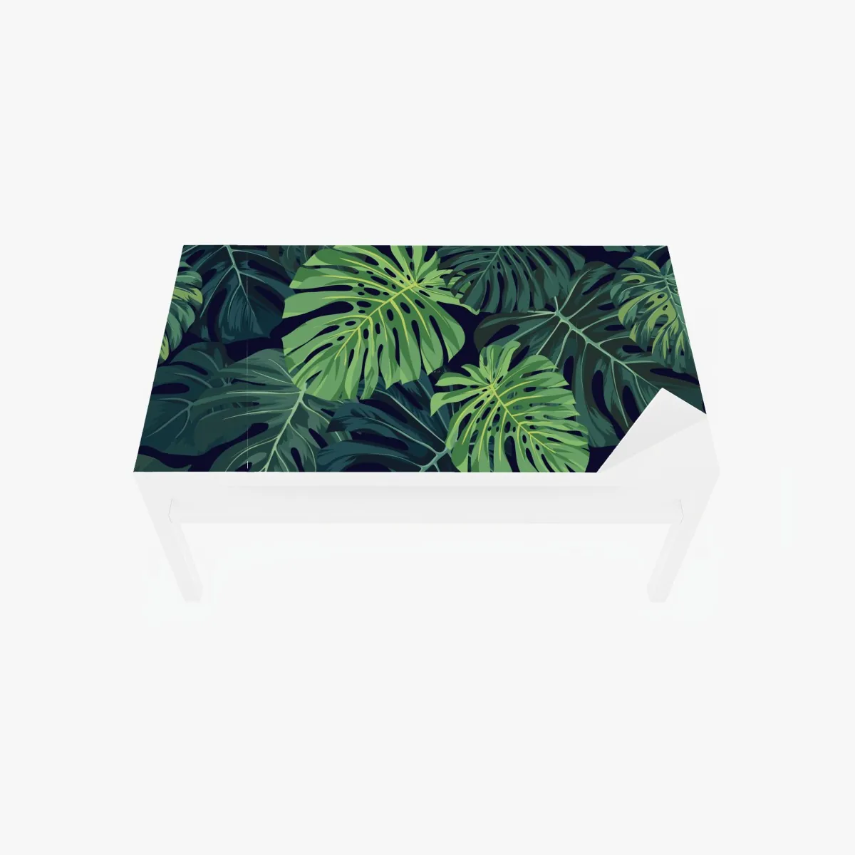 Naklejka na biurko i stół wzór z tropikalnymi liśćmi monstera – Wallissimo® Naklejka na biurko i stół wzór z tropikalnymi liśćmi monstera – Wallissimo®