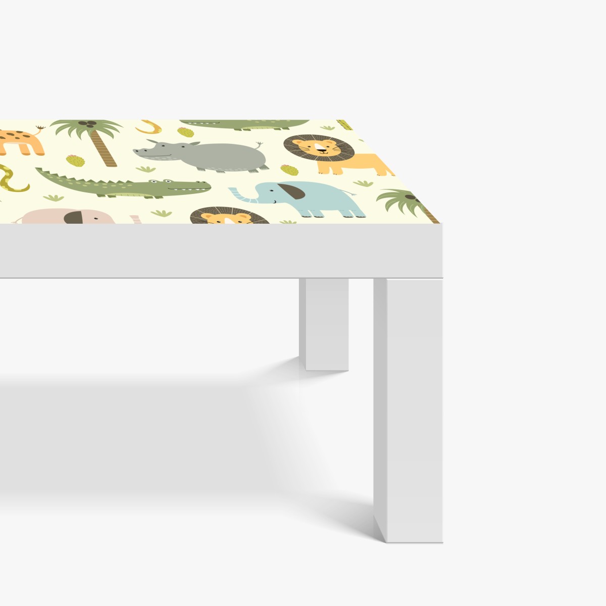 Naklejka na biurko i stół pastelowy wzór zwierząt safari – Wallissimo® Naklejka na biurko i stół pastelowy wzór zwierząt safari – Wallissimo®
