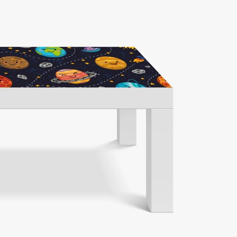 Naklejka na biurko i stół złote linie górskie na granatowym tle – Wallissimo®