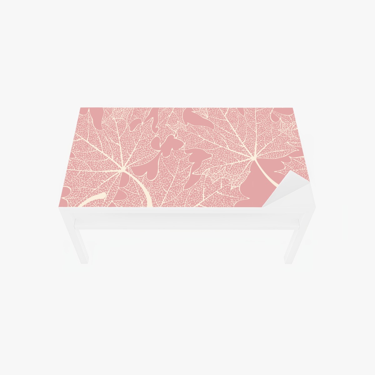 Table & desk veneer delicate pink leaf pattern