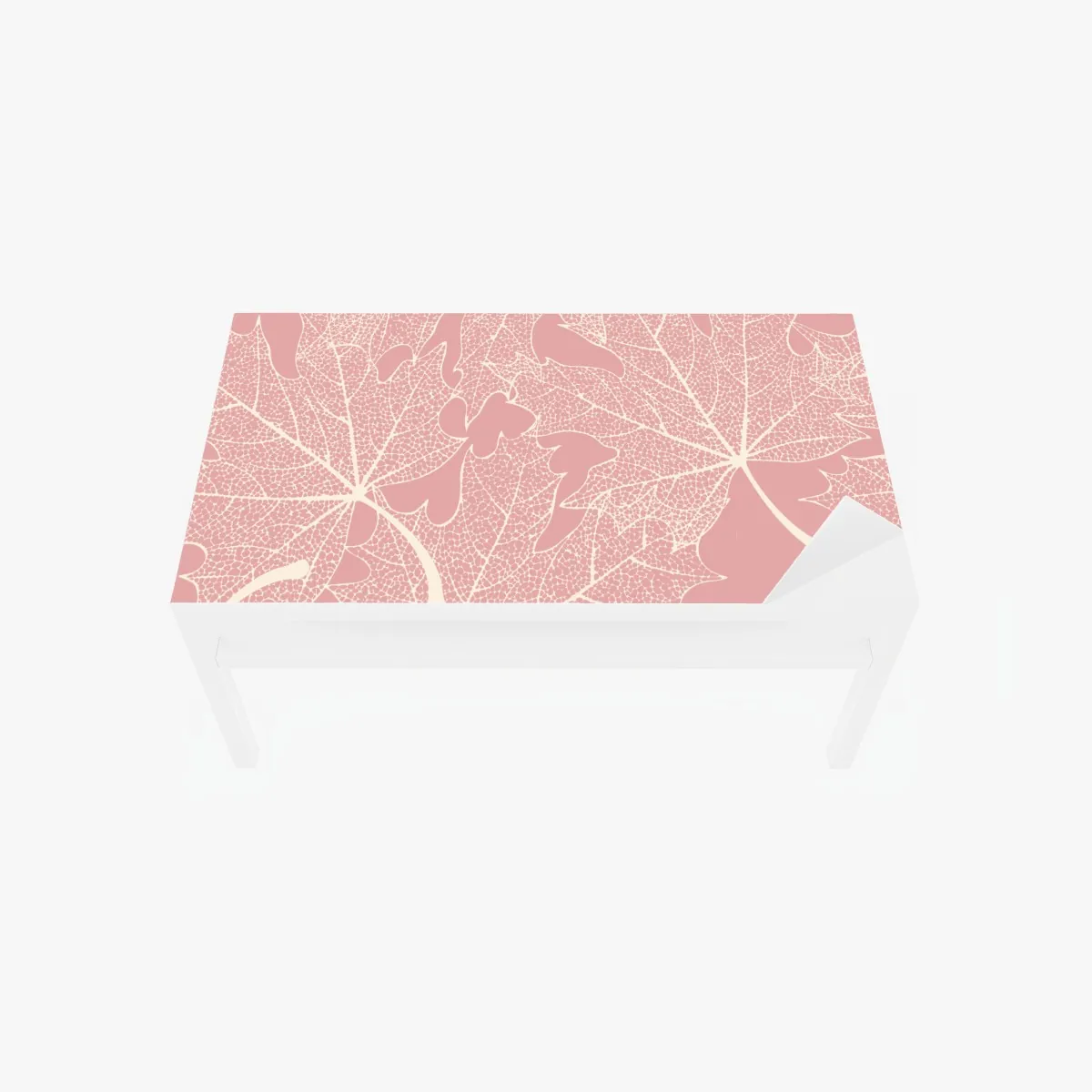 Naklejka na biurko i stół delikatny różowy wzór liści – Wallissimo® Naklejka na biurko i stół delikatny różowy wzór liści – Wallissimo®