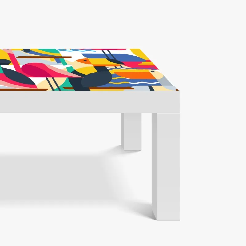 Naklejka na biurko i stół tropikalny wzór botaniczny z tukanem – Wallissimo®