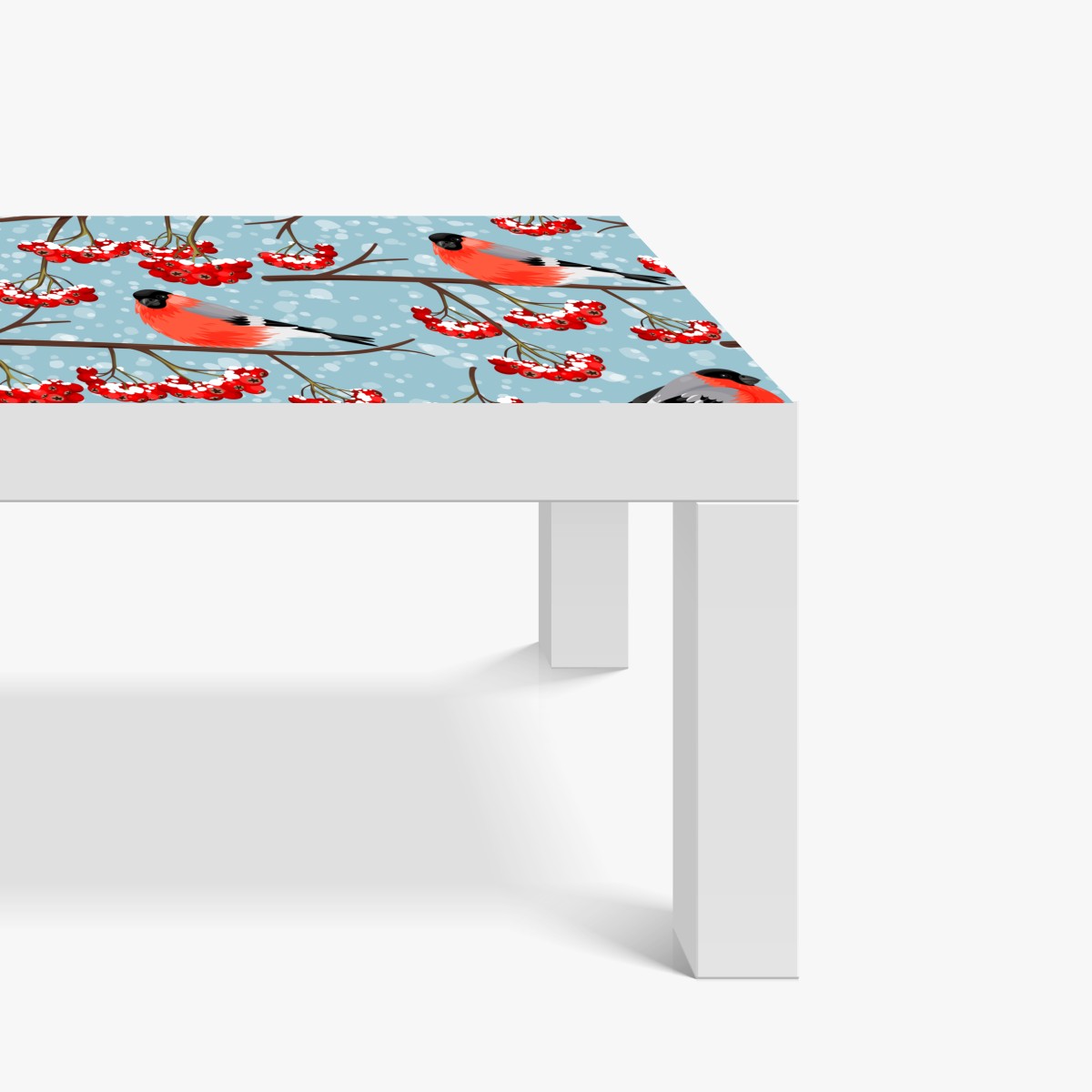 Naklejka na biurko i stół zimowe gile i jarzębina - wzór – Wallissimo® Naklejka na biurko i stół zimowe gile i jarzębina - wzór – Wallissimo®