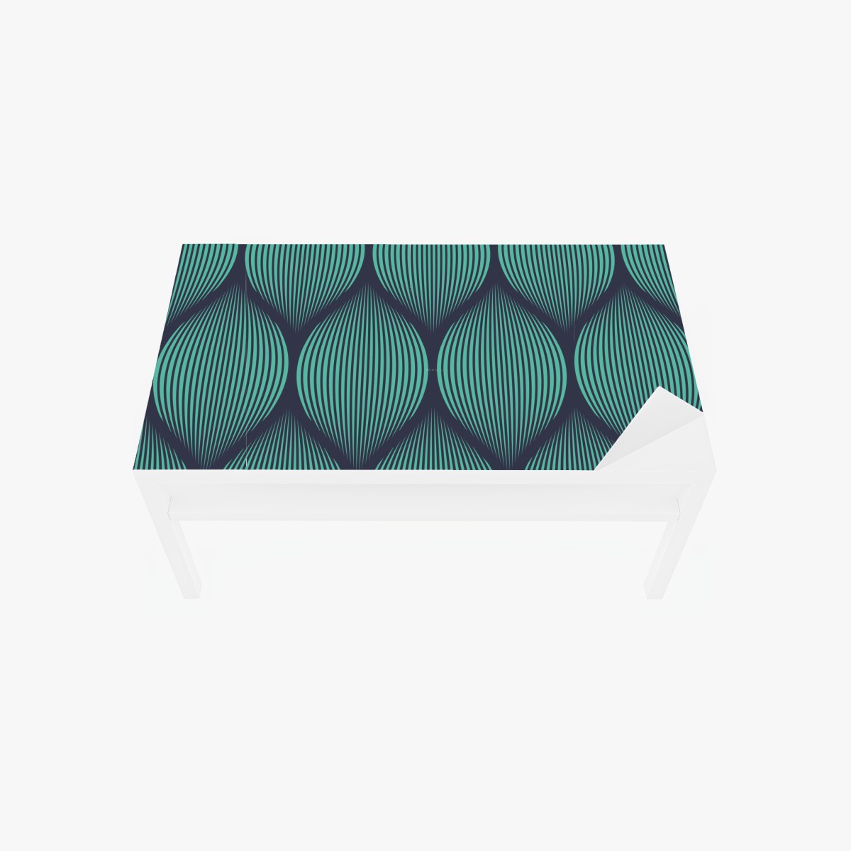 Table & desk veneer turquoise geometric teardrop pattern