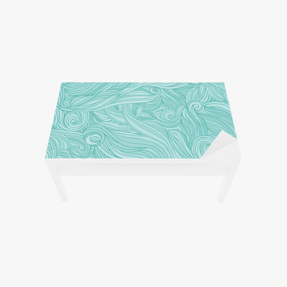 Table & desk veneer turquoise wave pattern wall art