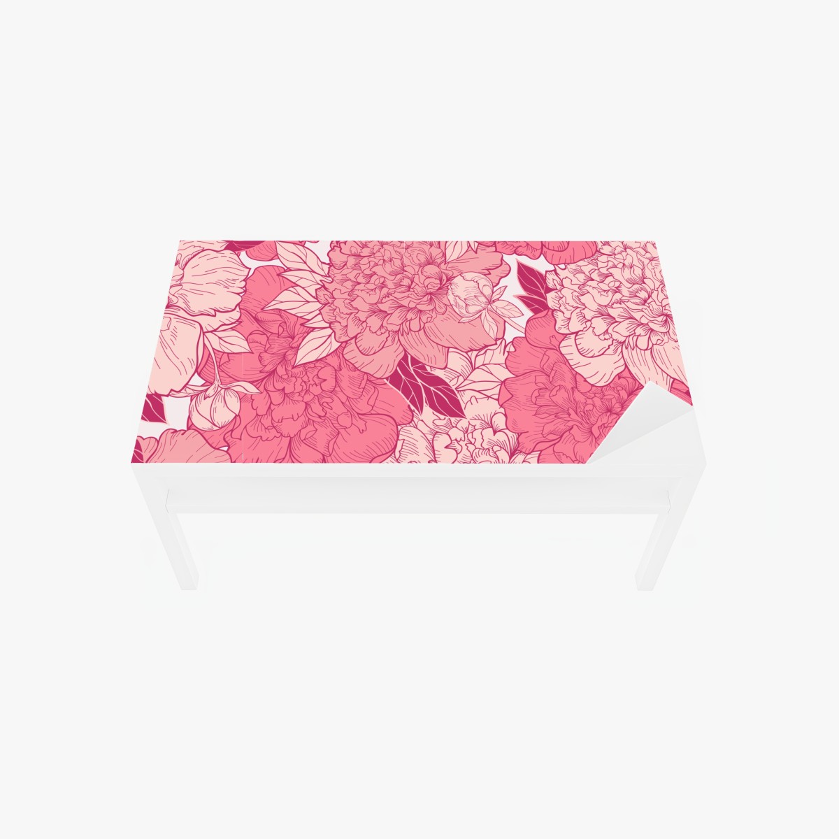 Table & desk veneer pink peony floral pattern