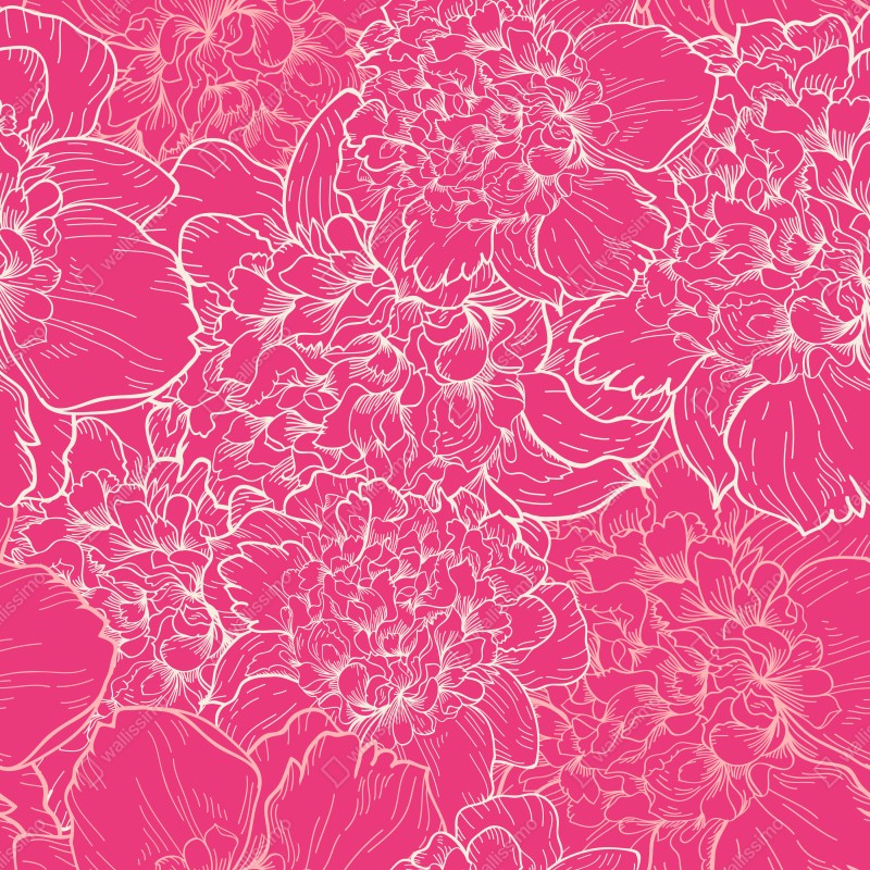 Naklejka na biurko i stół intensywny różowy wzór z peoniami – Wallissimo® Naklejka na biurko i stół intensywny różowy wzór z peoniami – Wallissimo®