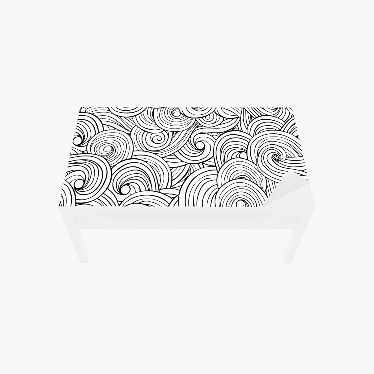 Table & desk veneer black and white swirl pattern