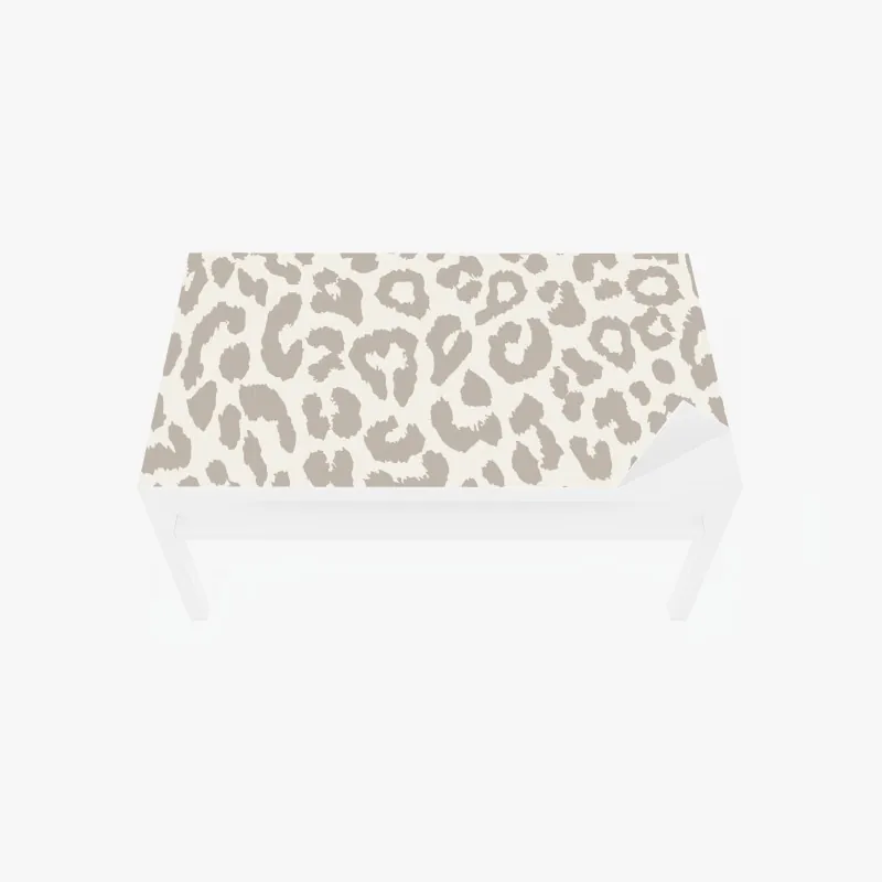 Naklejka na biurko i stół neutralny beżowy wzór w panterkę