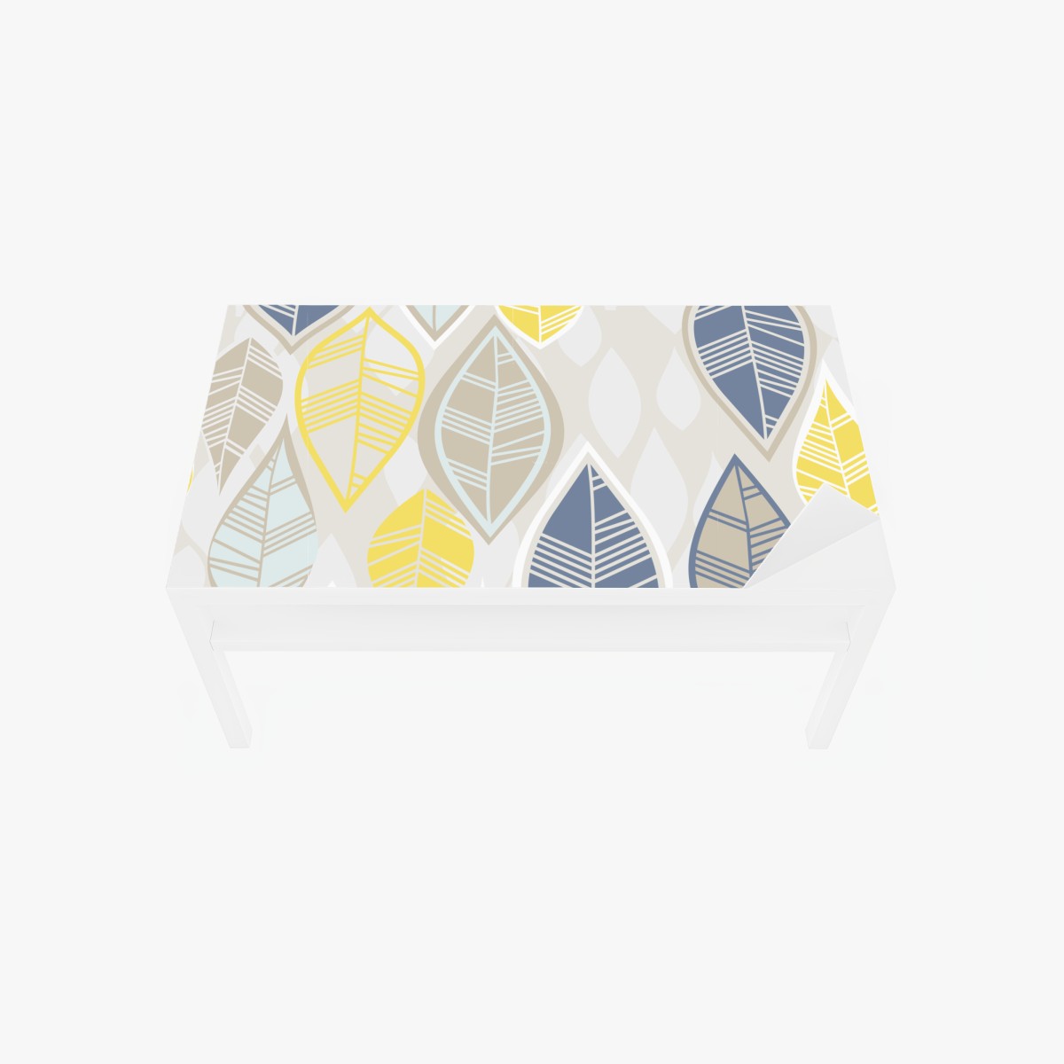 Table & desk veneer scandinavian leaf pattern in soft neutrals
