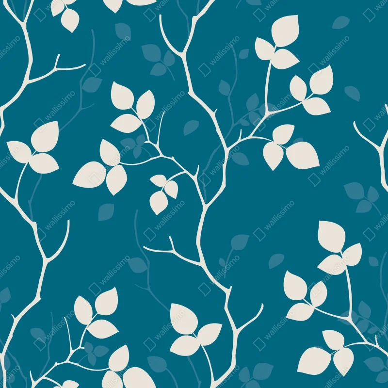 Naklejka na biurko i stół turkusowy botaniczny wzór liści – Wallissimo® Naklejka na biurko i stół turkusowy botaniczny wzór liści – Wallissimo®