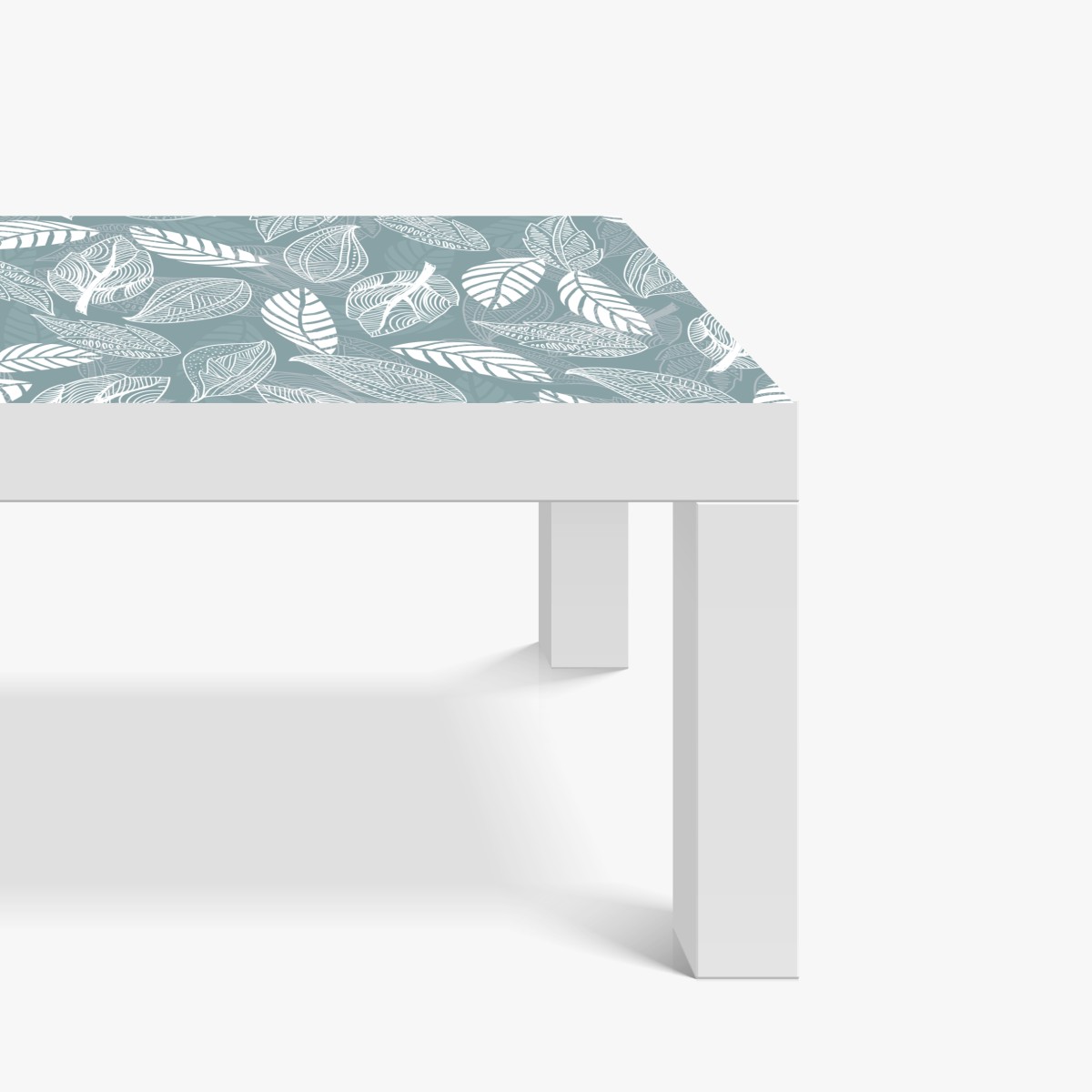 Naklejka na biurko i stół ręcznie rysowany wzór liści na miętowym tle – Wallissimo® Naklejka na biurko i stół ręcznie rysowany wzór liści na miętowym tle – Wallissimo®