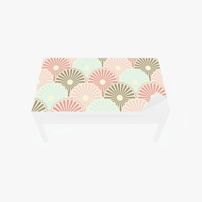 Naklejka na biurko i stół pastelowy wzór muszelkowy