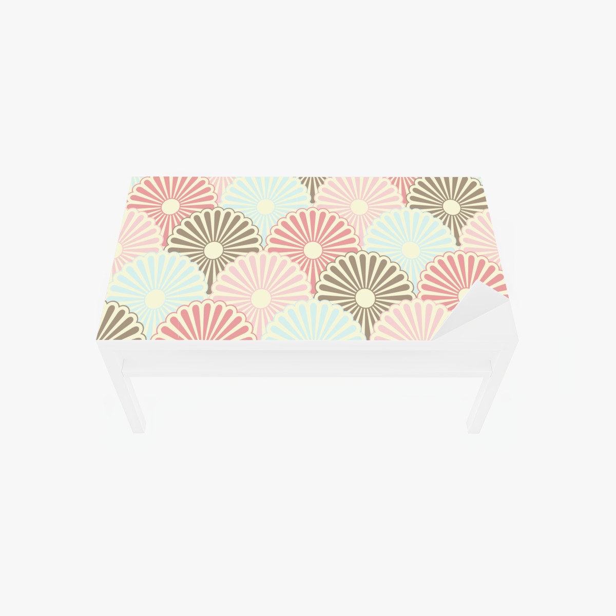 Table & desk veneer pastel scallop fan pattern