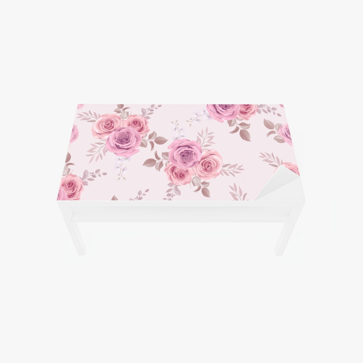 Table & desk veneer delicate pink rose floral pattern
