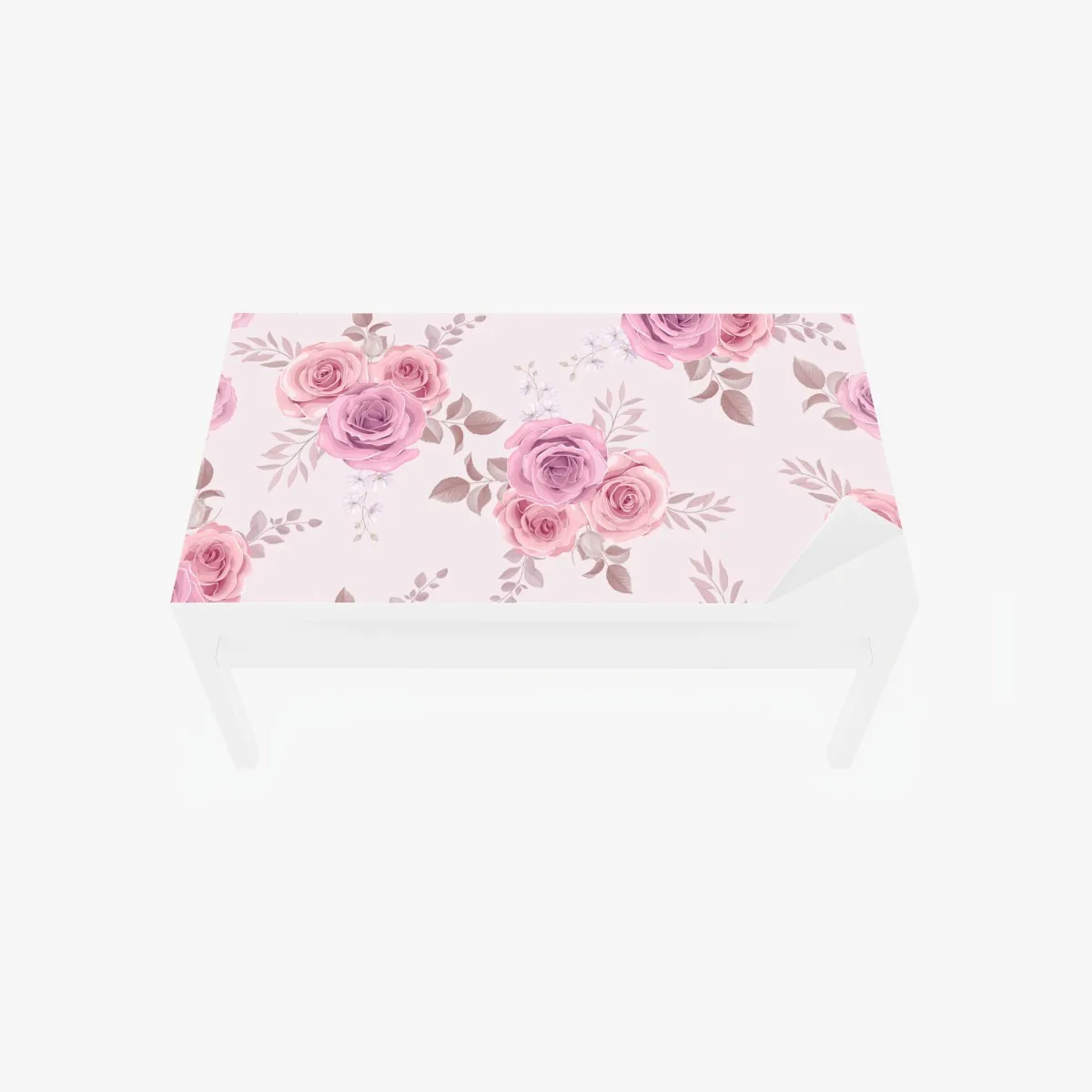 Naklejka na biurko i stół delikatny różowy wzór z różami – Wallissimo® Naklejka na biurko i stół delikatny różowy wzór z różami – Wallissimo®