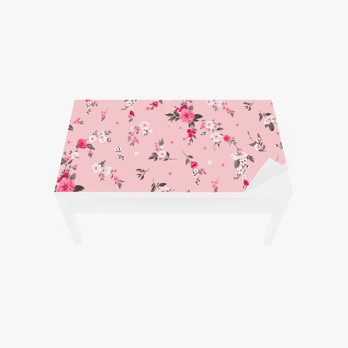 Table & desk veneer delicate pink floral pattern