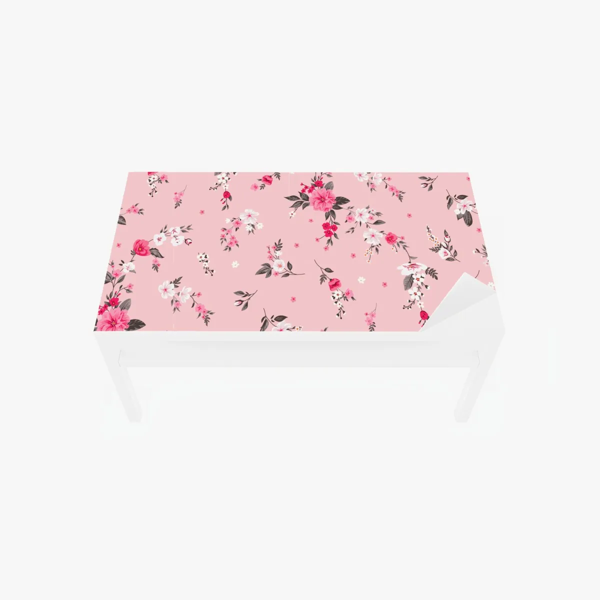 Naklejka na biurko i stół delikatny różowy wzór kwiatowy – Wallissimo® Naklejka na biurko i stół delikatny różowy wzór kwiatowy – Wallissimo®