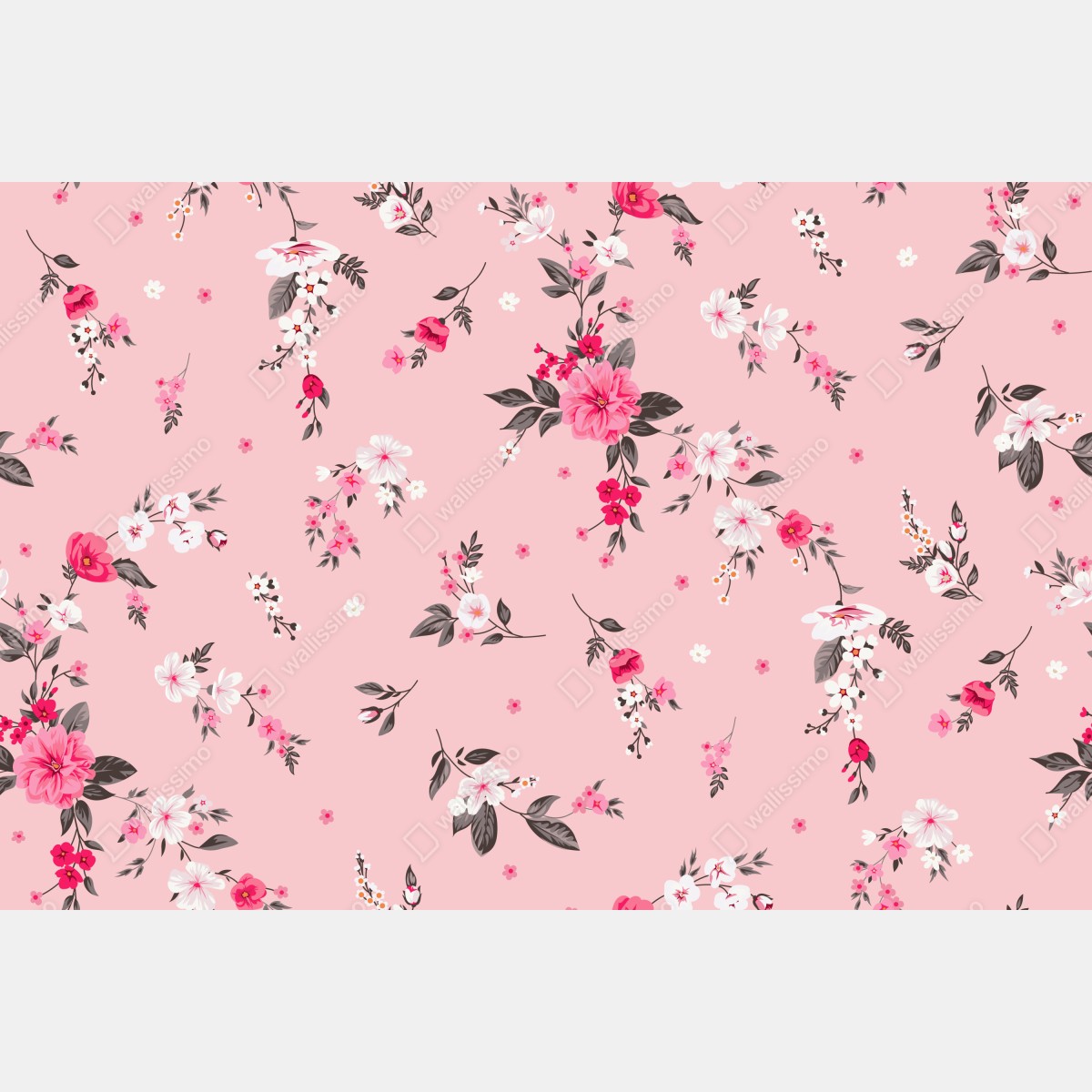 Naklejka na biurko i stół delikatny różowy wzór kwiatowy – Wallissimo® Naklejka na biurko i stół delikatny różowy wzór kwiatowy – Wallissimo®