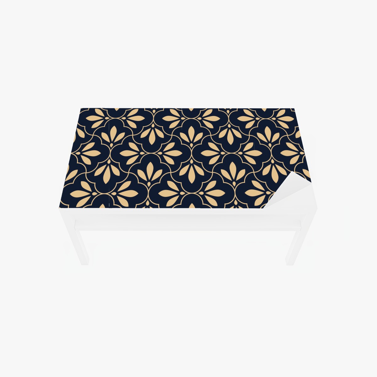 Table & desk veneer navy and beige ornamental pattern
