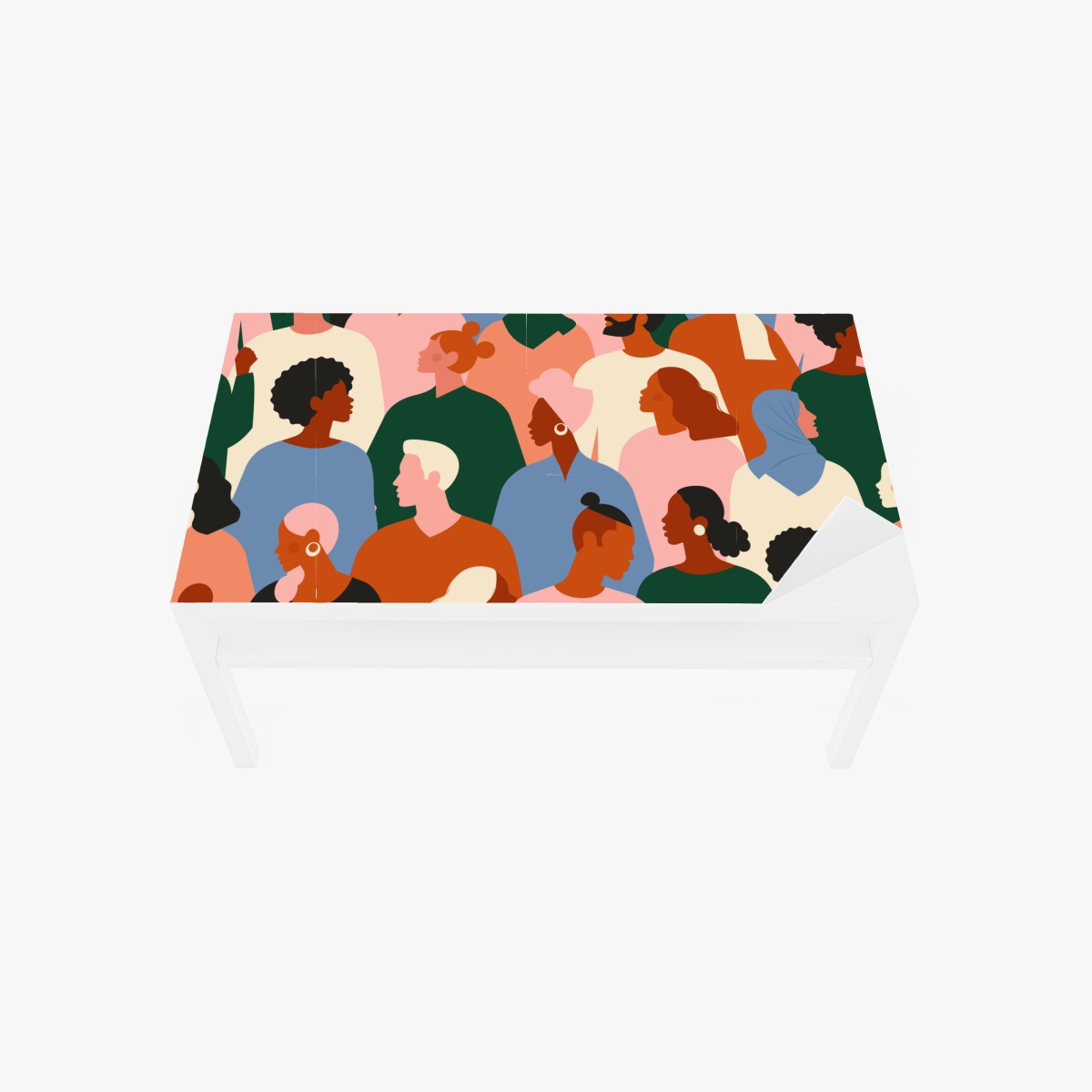 Table & desk veneer diverse community portrait pattern