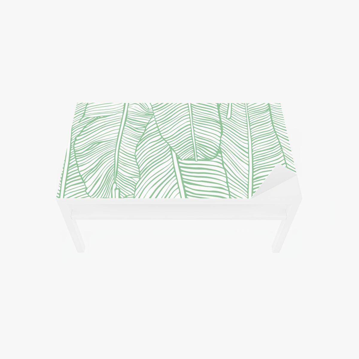 Table & desk veneer mint banana leaf pattern