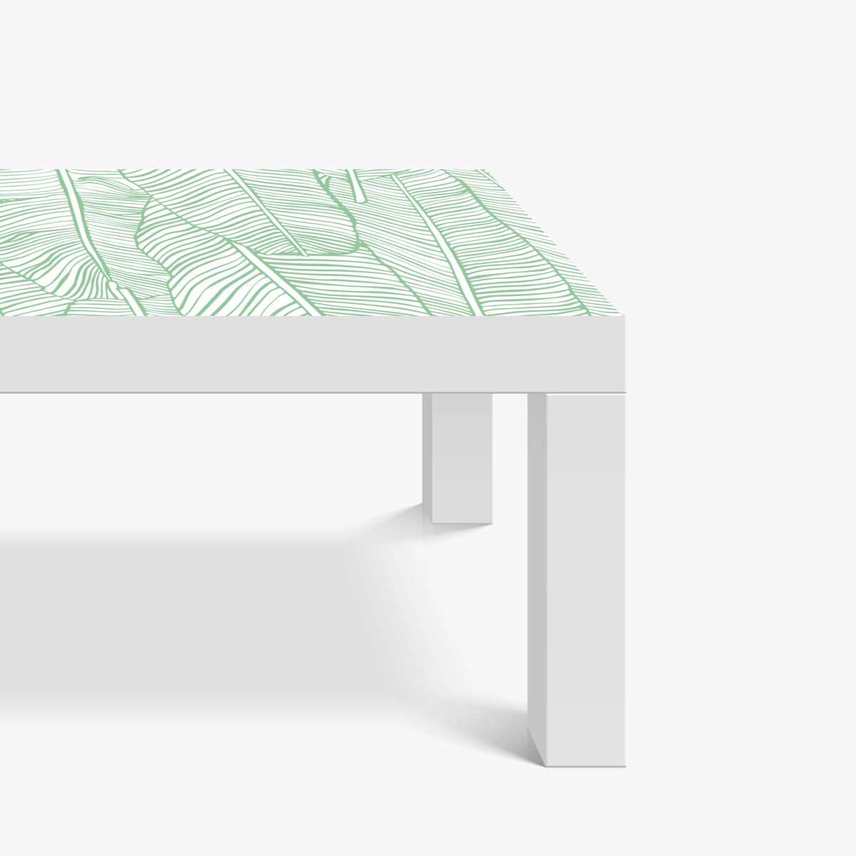 Naklejka na biurko i stół miętowy wzór liści bananowca – Wallissimo® Naklejka na biurko i stół miętowy wzór liści bananowca – Wallissimo®