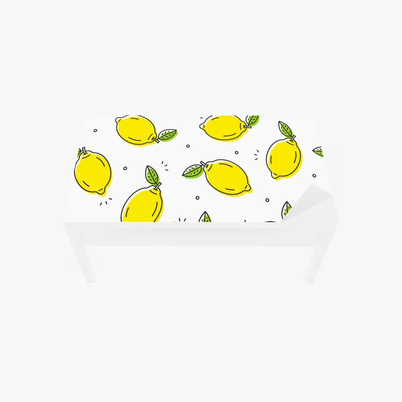 Naklejka na biurko i stół słoneczny wzór z cytrynami