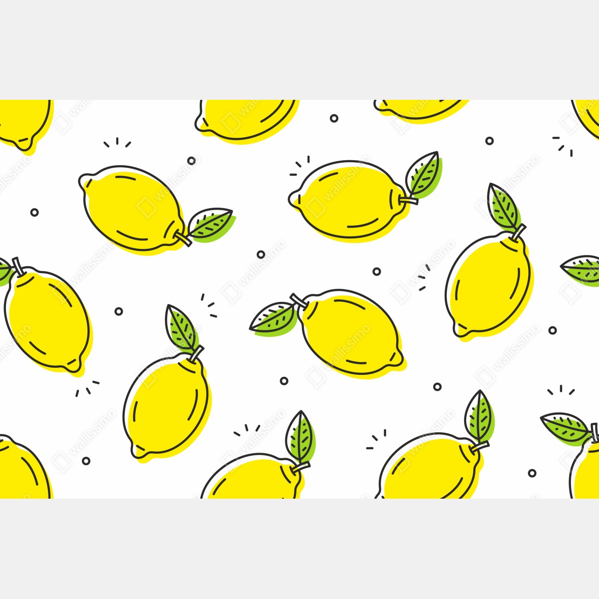 Naklejka na biurko i stół słoneczny wzór z cytrynami – Wallissimo® Naklejka na biurko i stół słoneczny wzór z cytrynami – Wallissimo®
