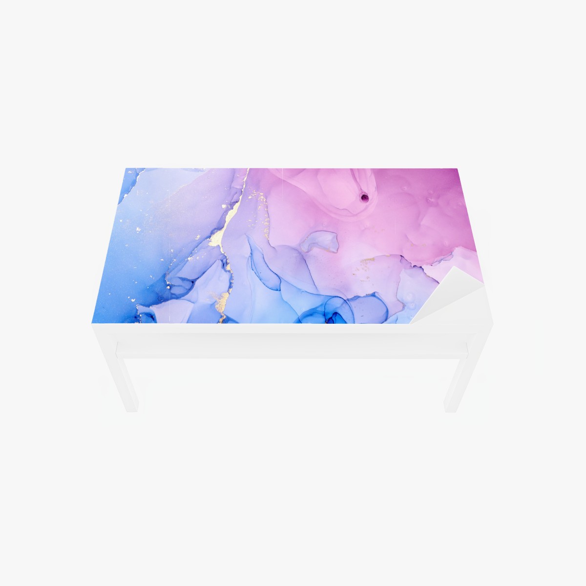 Table & desk veneer pink and blue marble fluid abstract