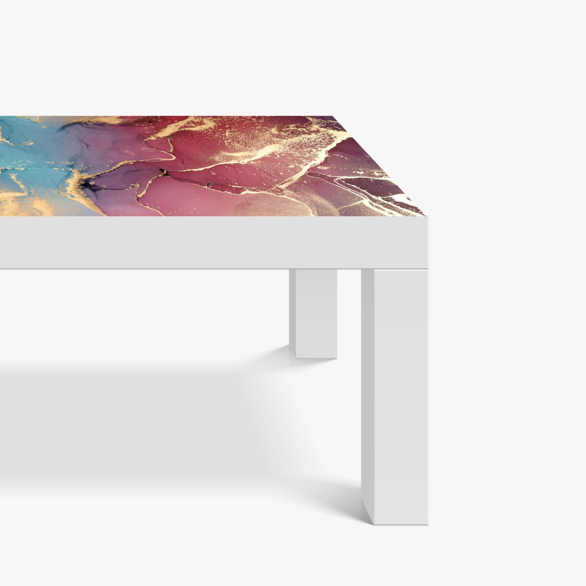 Naklejka na biurko i stół abstrakcyjne marmurowe tło w odcieniach turkusu i fioletu ze złotem – Wallissimo® Naklejka na biurko i stół abstrakcyjne marmurowe tło w odcieniach turkusu i fioletu ze złotem – Wallissimo®