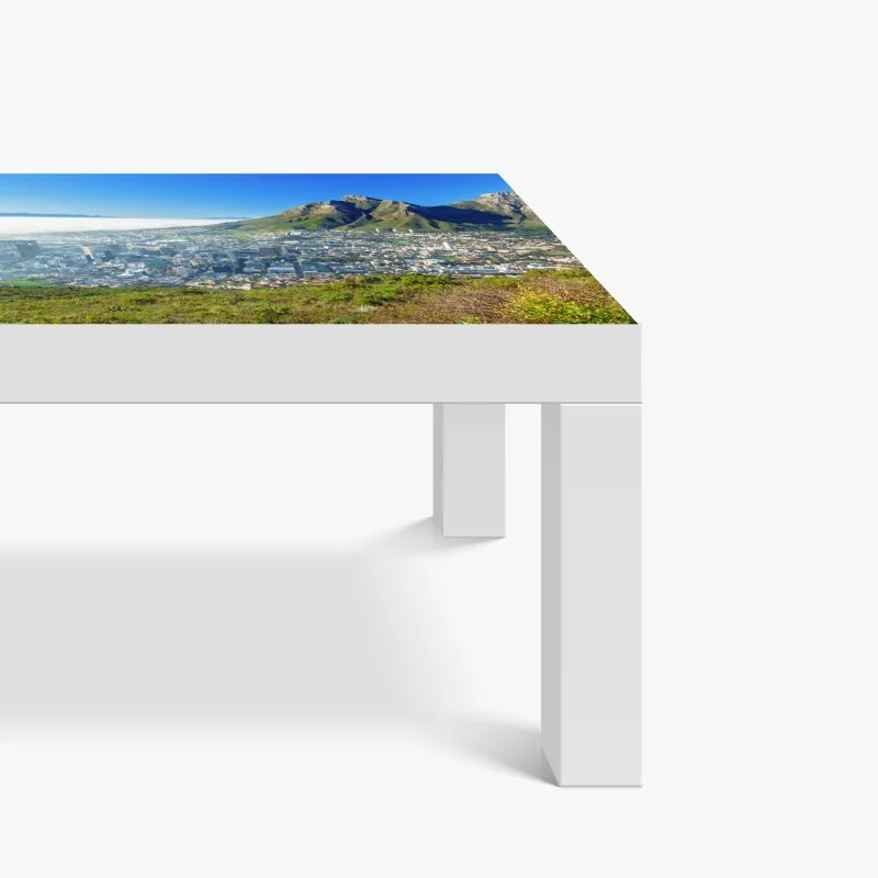 Naklejka na biurko i stół złote kwiaty lotosu na zielonym tle – Wallissimo®