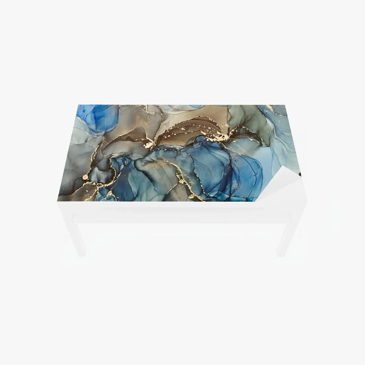 Naklejka na biurko i stół abstrakcja w odcieniach niebieskiego i złota – Wallissimo® Naklejka na biurko i stół abstrakcja w odcieniach niebieskiego i złota – Wallissimo®