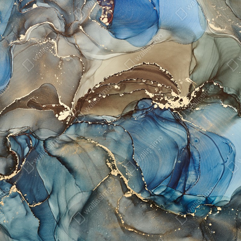 Naklejka na biurko i stół abstrakcja w odcieniach niebieskiego i złota – Wallissimo® Naklejka na biurko i stół abstrakcja w odcieniach niebieskiego i złota – Wallissimo®