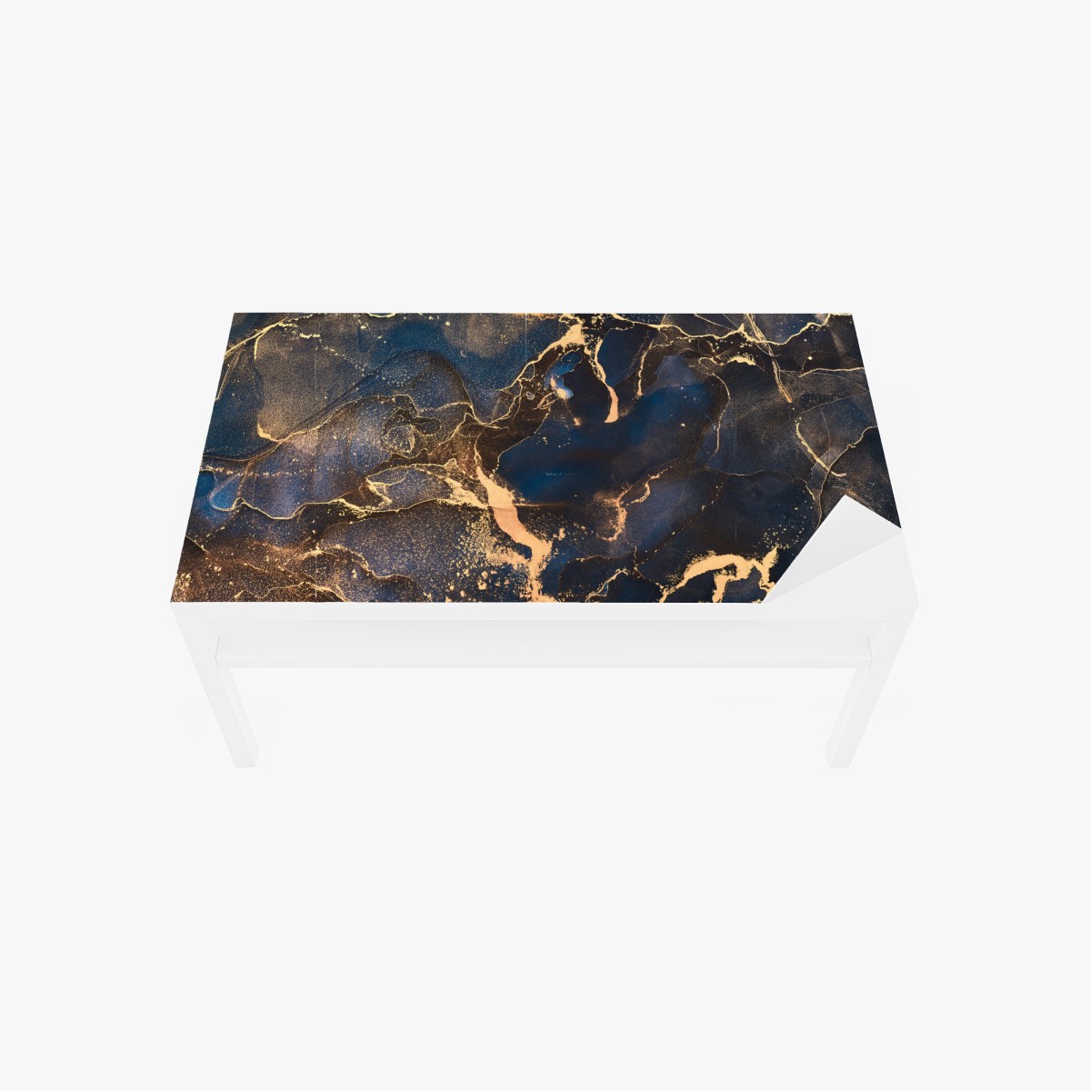 Table & desk veneer midnight marble with golden veins