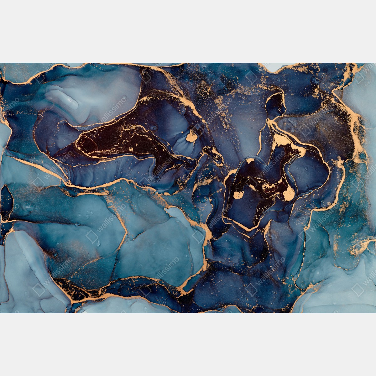 Naklejka na biurko i stół głębokie oceaniczne błękity ze złotymi żyłami – Wallissimo® Naklejka na biurko i stół głębokie oceaniczne błękity ze złotymi żyłami – Wallissimo®