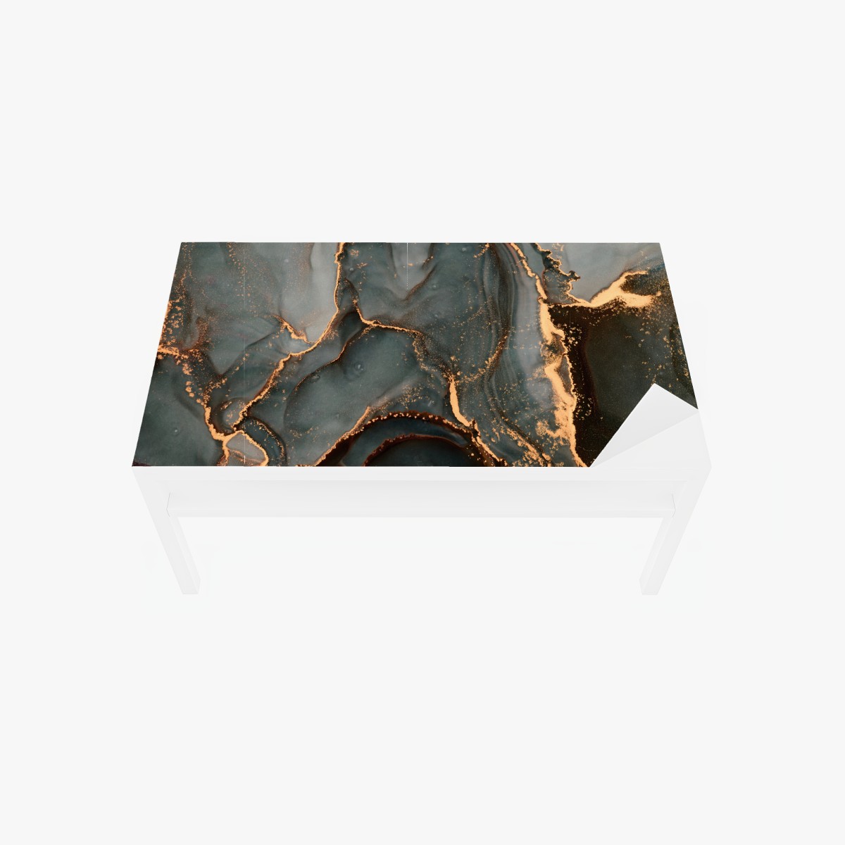 Table & desk veneer luxury turquoise abstract with gold veins