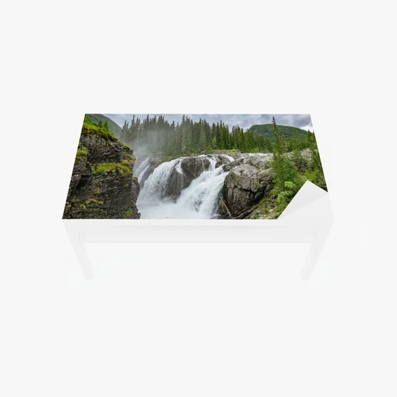 Naklejka na biurko i stół żywy warstwowy gradient górski – Wallissimo®