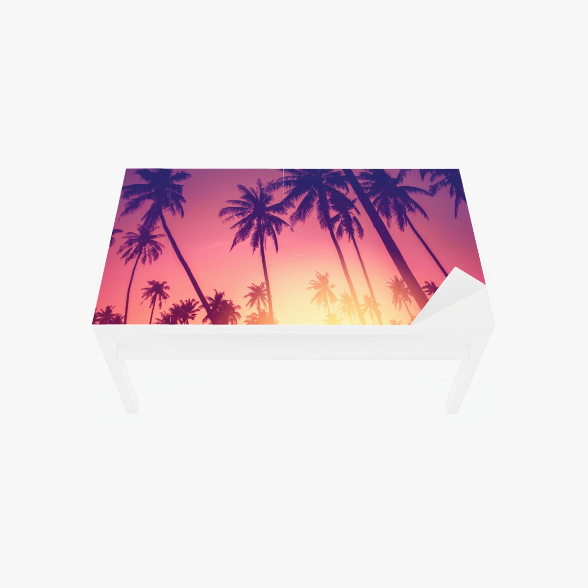 Table & desk veneer tropical palm sunset silhouette