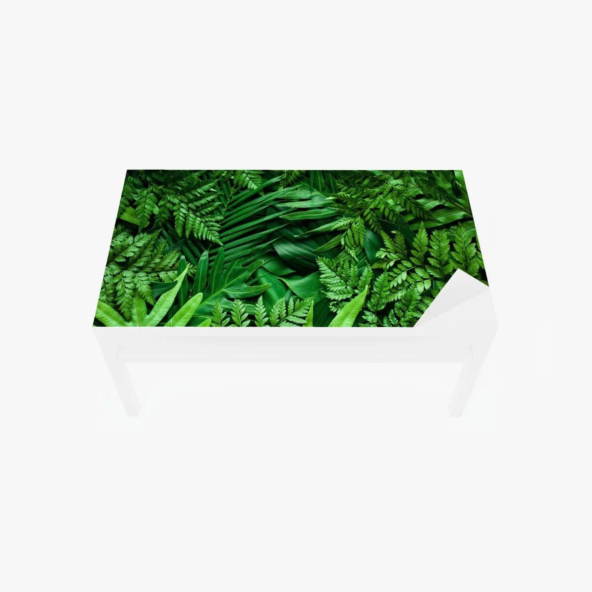 Naklejka na biurko i stół bujny zielony wzór liści – Wallissimo® Naklejka na biurko i stół bujny zielony wzór liści – Wallissimo®