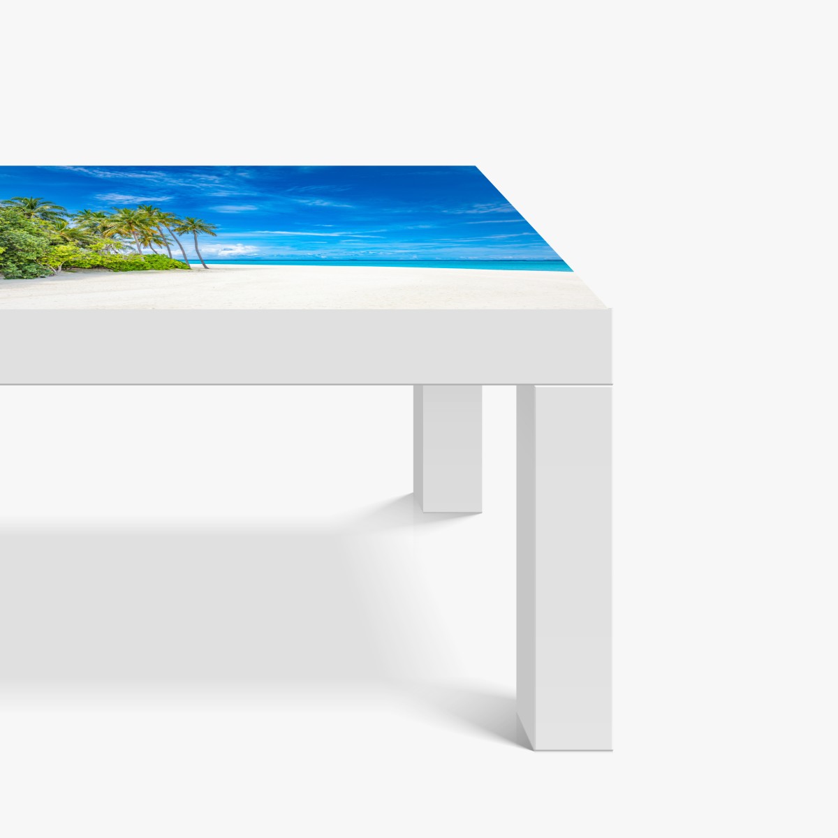 Naklejka na biurko i stół tropikalna plaża z palmami – Wallissimo® Naklejka na biurko i stół tropikalna plaża z palmami – Wallissimo®