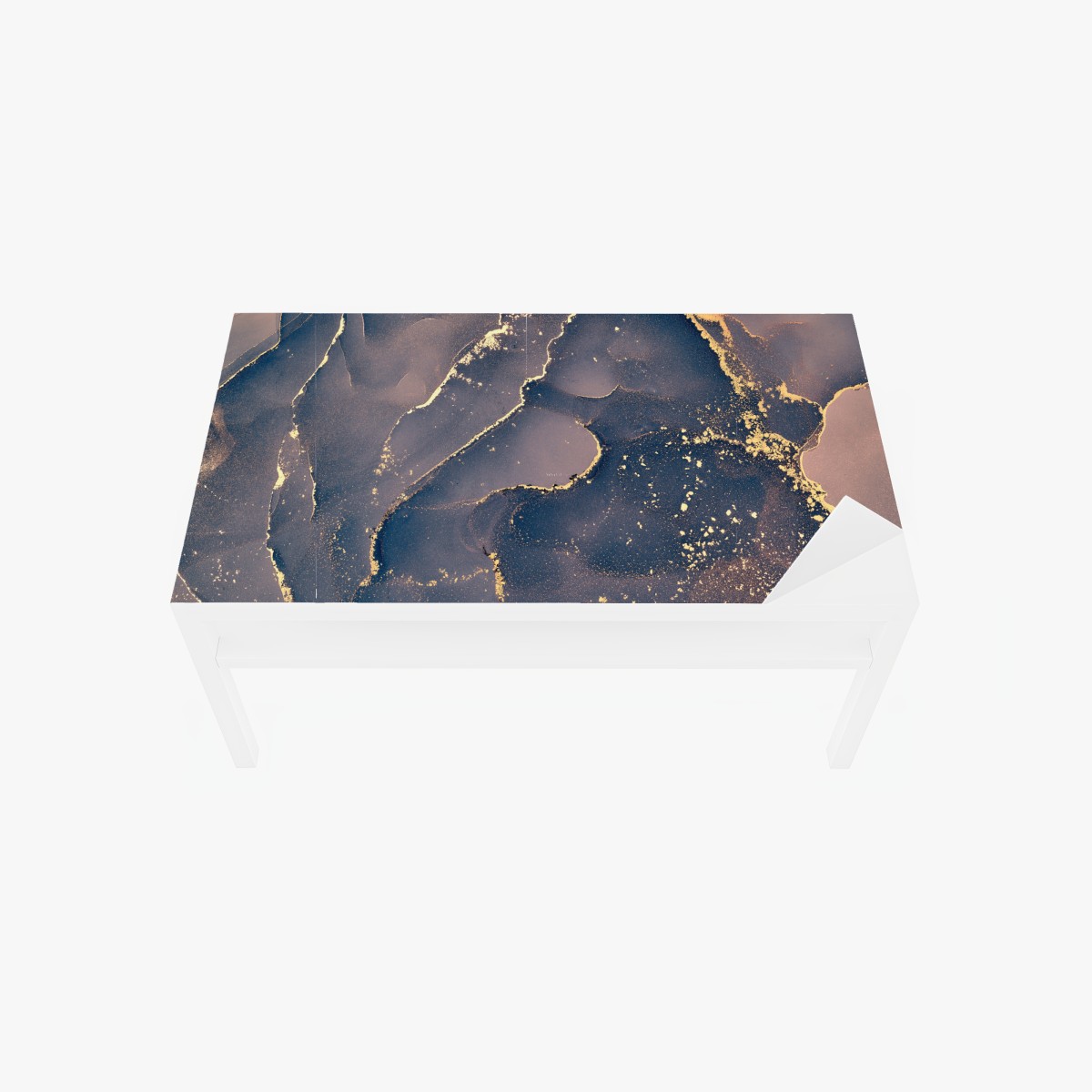 Table & desk veneer navy and gold marble abstract