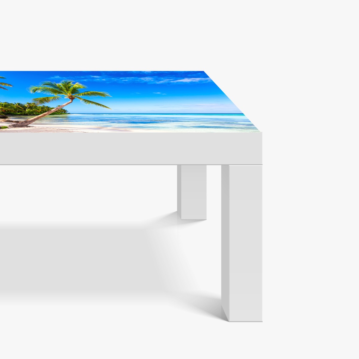 Naklejka na biurko i stół tropikalna plaża z palmą – Wallissimo® Naklejka na biurko i stół tropikalna plaża z palmą – Wallissimo®