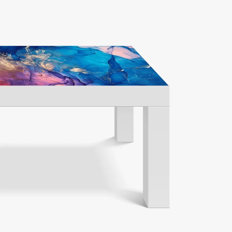 Naklejka na biurko i stół intensywny koralowy wzór kwiatowy na czarnym tle – Wallissimo®