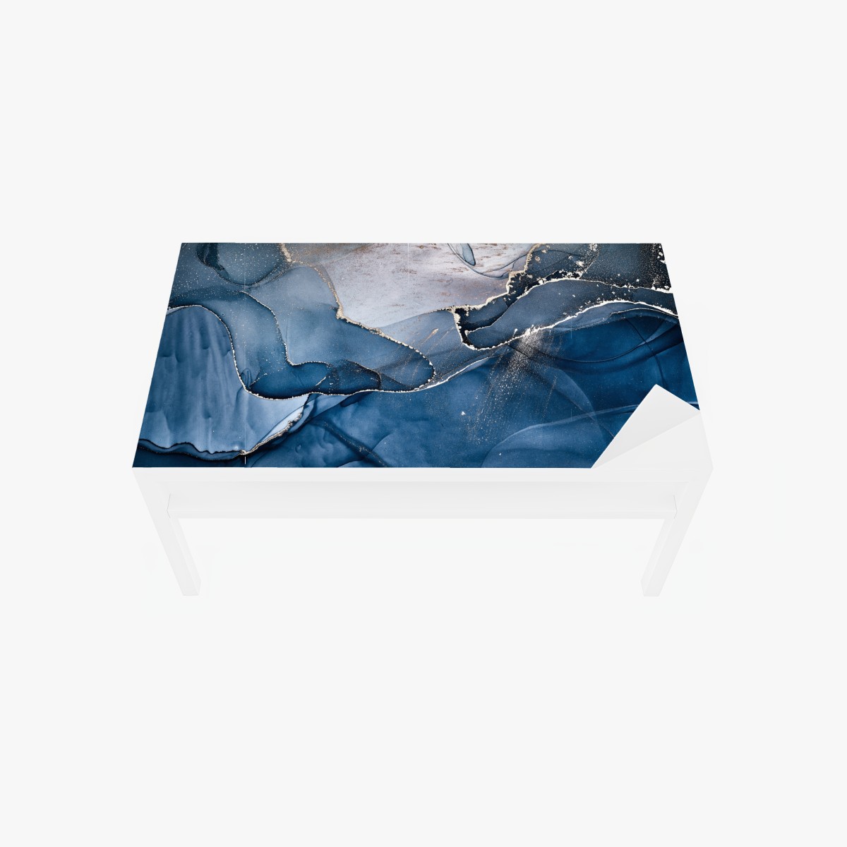 Table & desk veneer deep blue marble abstract