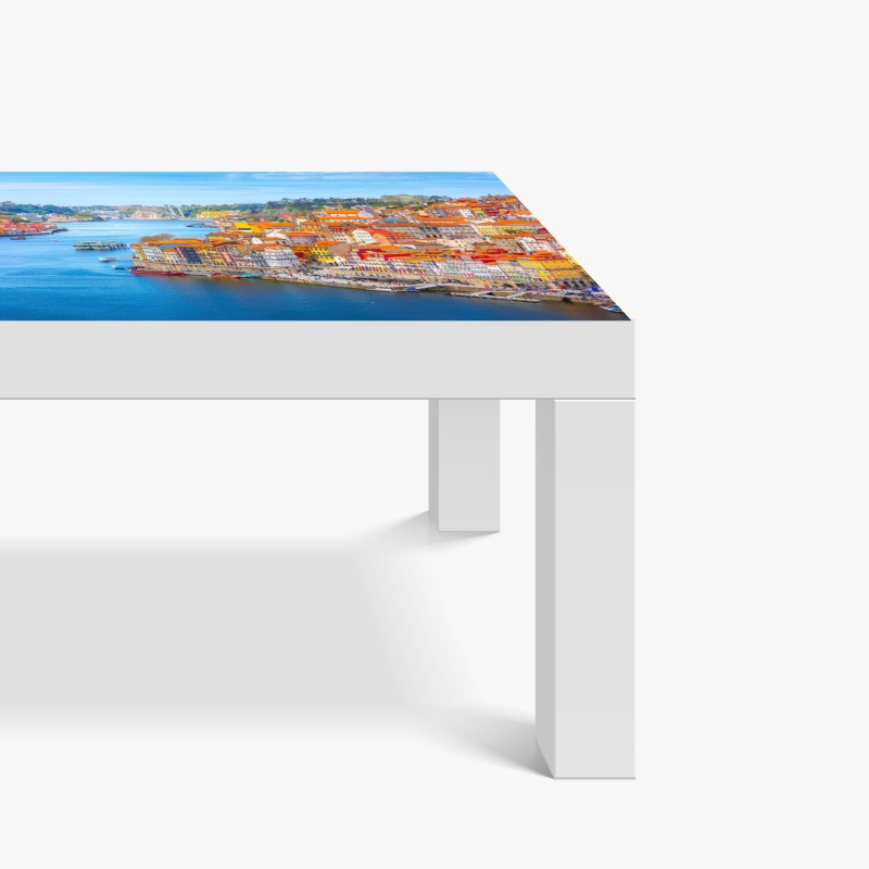 Naklejka na biurko i stół różowy i turkusowy marmur abstrakcyjny – Wallissimo®