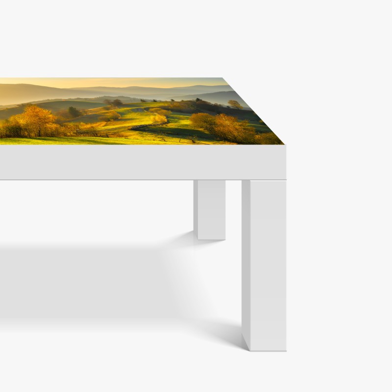 Naklejka na biurko i stół beżowa tekstura marmuru z naturalnymi żyłami – Wallissimo®