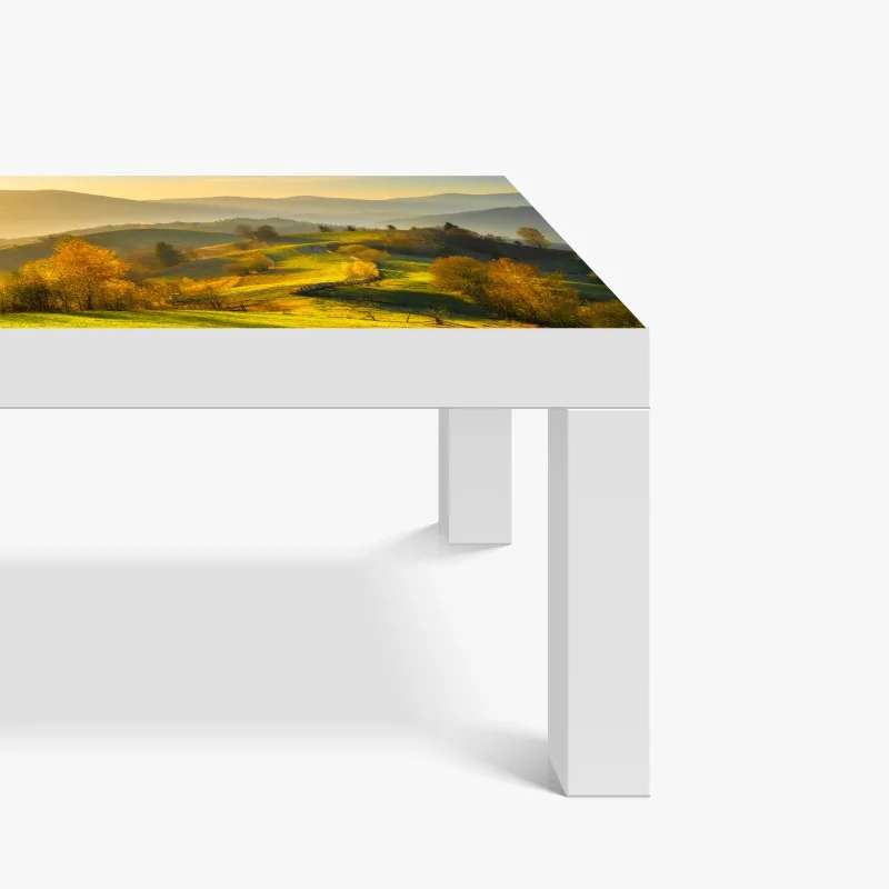 Naklejka na biurko i stół złote jesienne wzgórza o zachodzie słońca – Wallissimo® Naklejka na biurko i stół złote jesienne wzgórza o zachodzie słońca – Wallissimo®