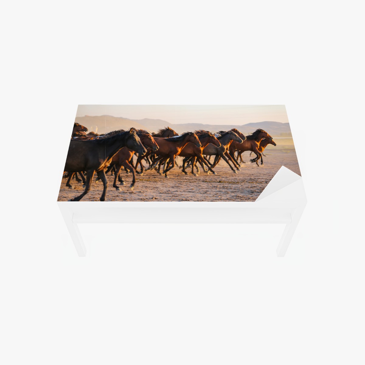 Table & desk veneer yilki horses running in Kayseri field