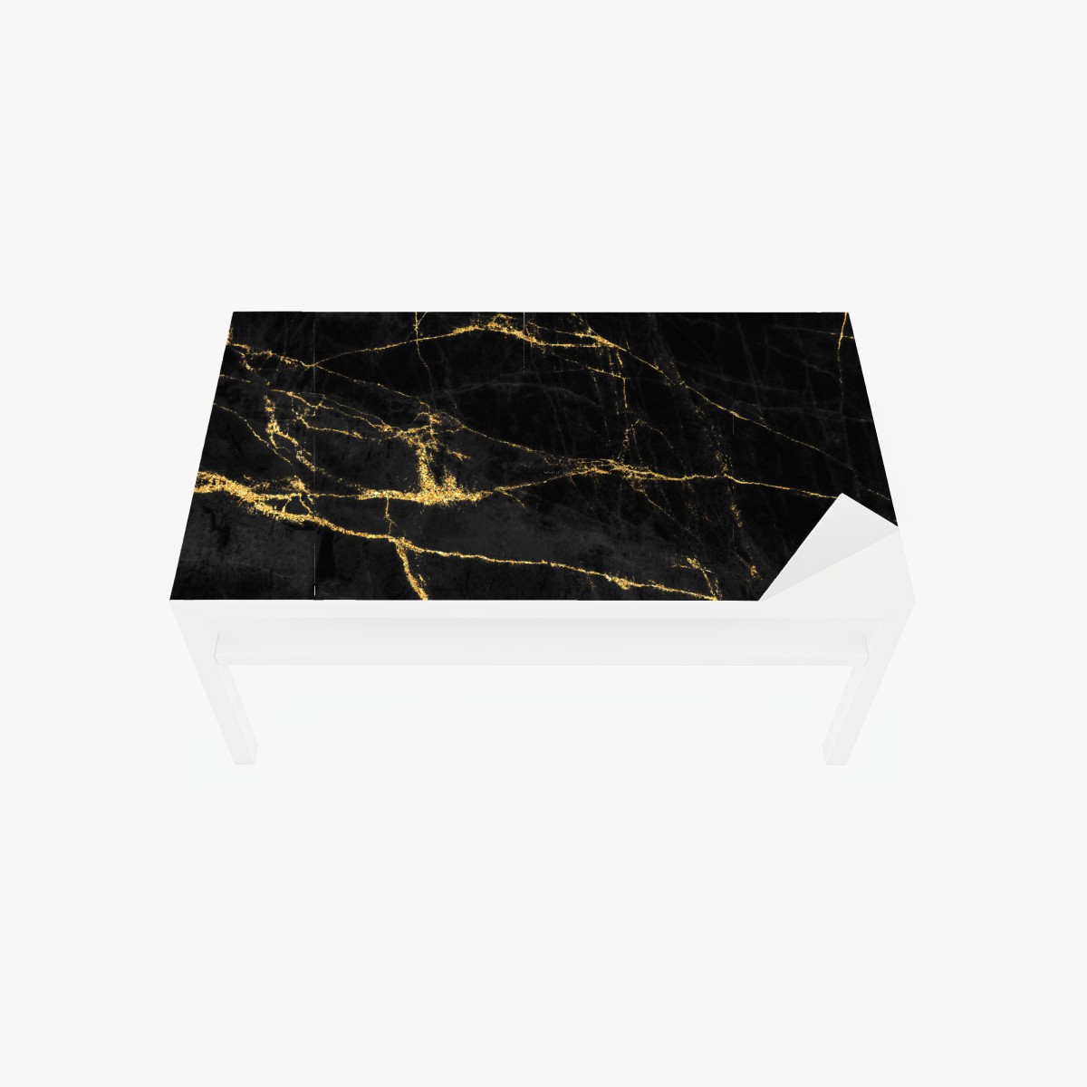 Table & desk veneer luxury black marble with gold veins